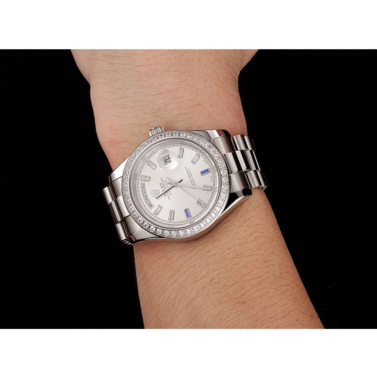 Good Copy Rolex Watches Steel Bracelet Swiss 1454109 Diamonds Day-Date Bezel Rolex Staineless 0514